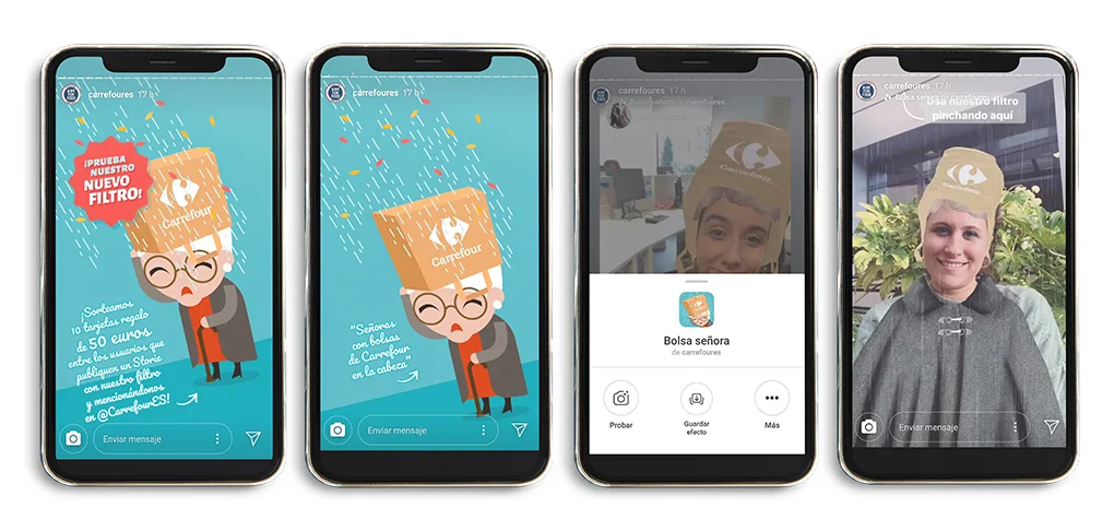 filtros de realidad aumentada para Instagram de Carrefour