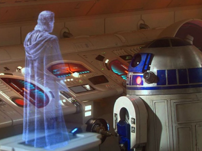 Uso de hologramas en el cine de ciencia ficción, ejemplo en star wars