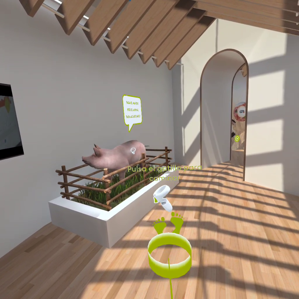 Entorno Virtual casa moderna con cerdos