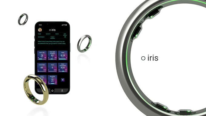 Imagen del anillo inteligente Iris Smart Ring presentado en el Mobile World Congress 2023