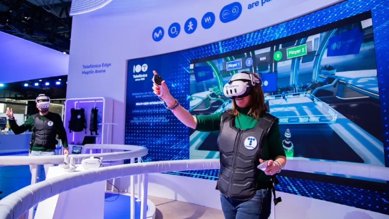 Virtual Reality with Meta Quest 3 at Telefónica's booth at MWC 2024
