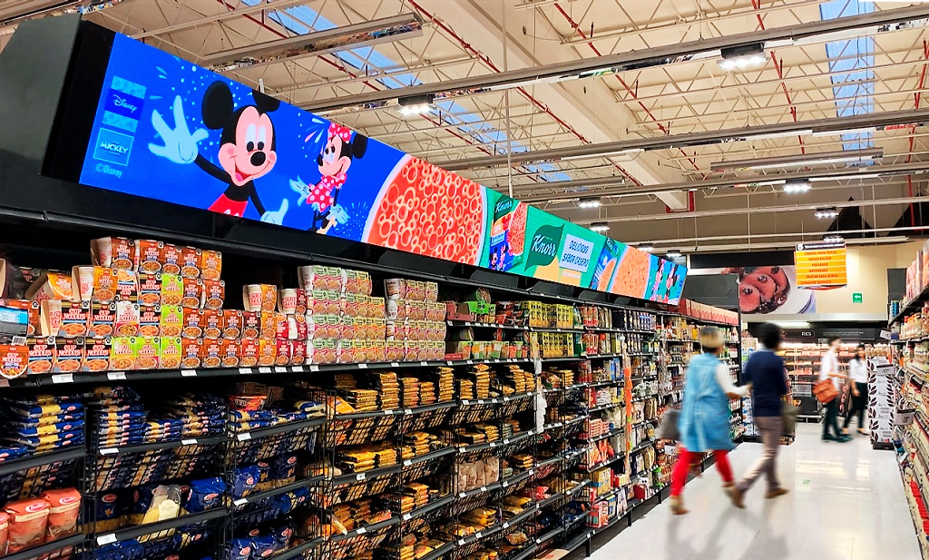 point-of-sale advertising in a supermarket