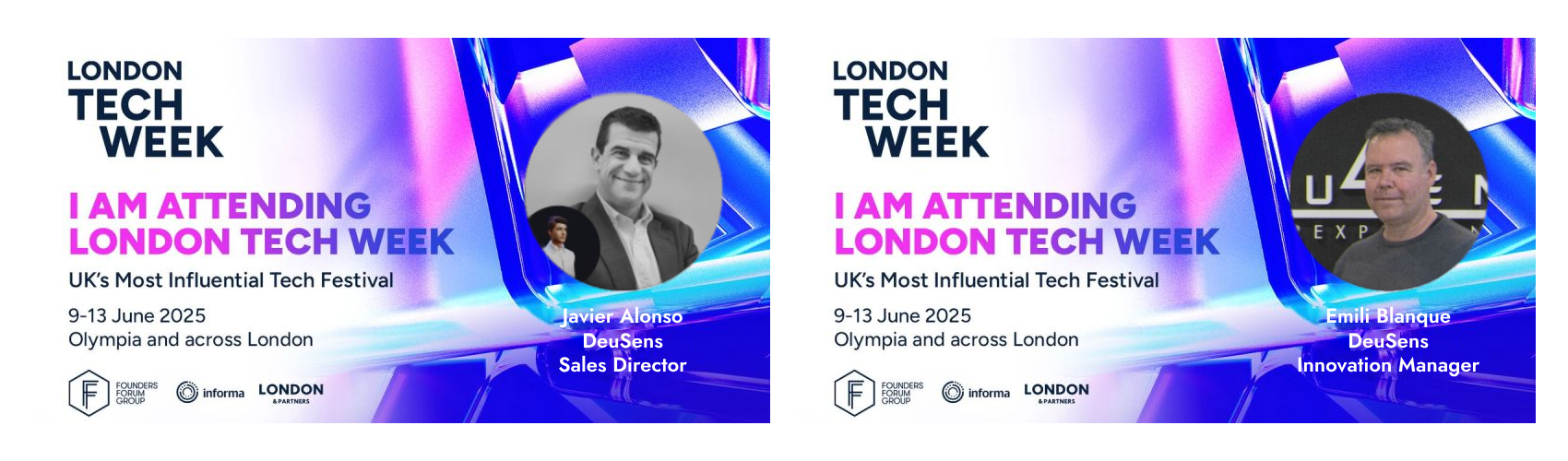 DeuSens at London Tech Week, attended by Javier Alonso and Emili Blanque