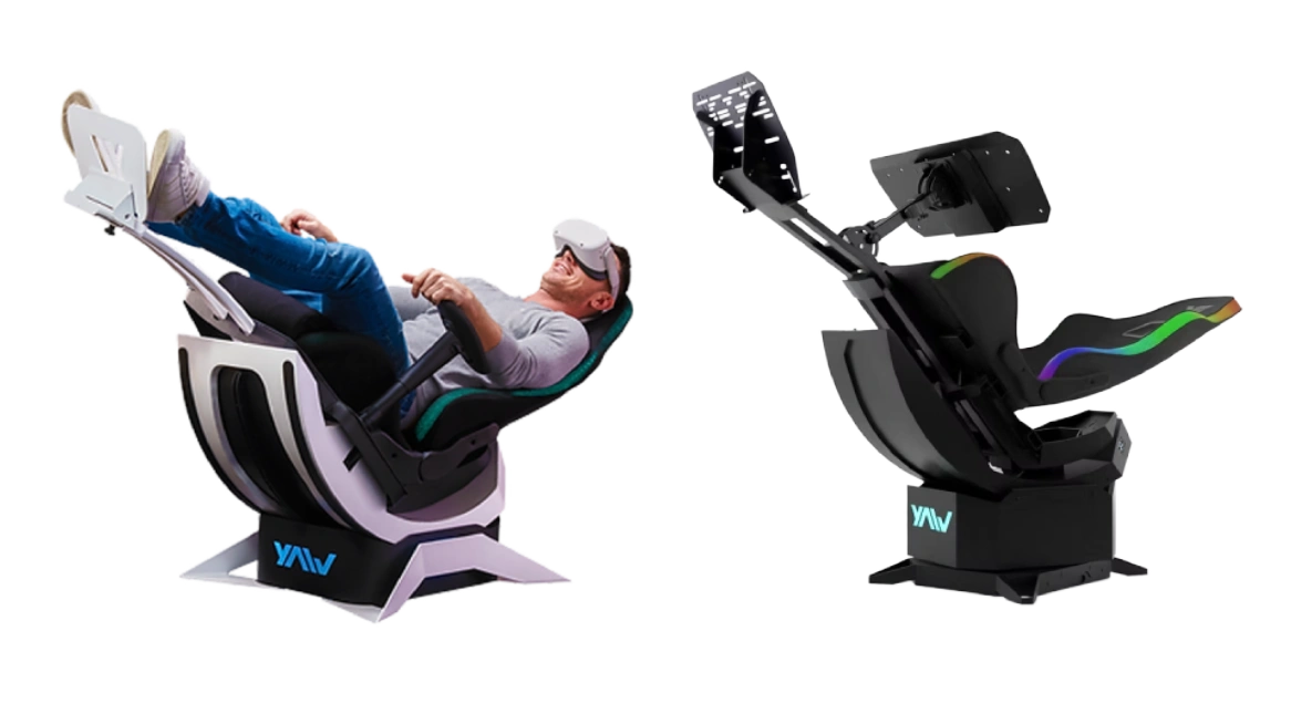 Perspective of a YAW VR simulator