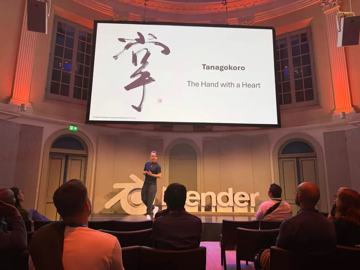 Nobu Ide, CEO di Wacom, presenta il concetto Tanagokoro alla Blender Conference 2026