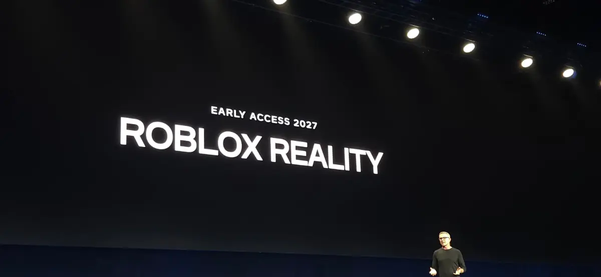 Roblox Reality announcement screen with Early Access in 2027, Roblox Developers Conference 2026