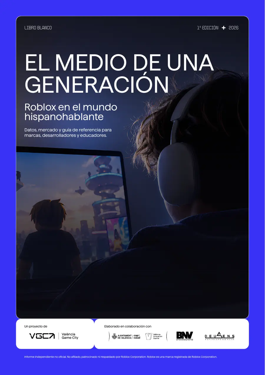 Cover of the White Paper “The Medium of a Generation – Roblox in the Spanish-Speaking World”