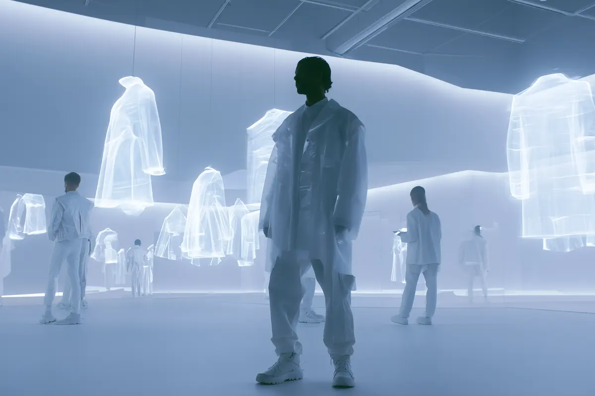Holographic fashion showroom with collections in Spatial Computing without physical stock